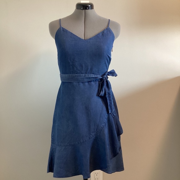 Banana Republic Chambray Faux-Wrap Dress - Picture 1 of 5